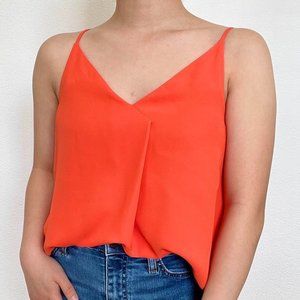 UNIQLO ORANGE FLOWY SPAGHETTI-STRAP BLOUSE